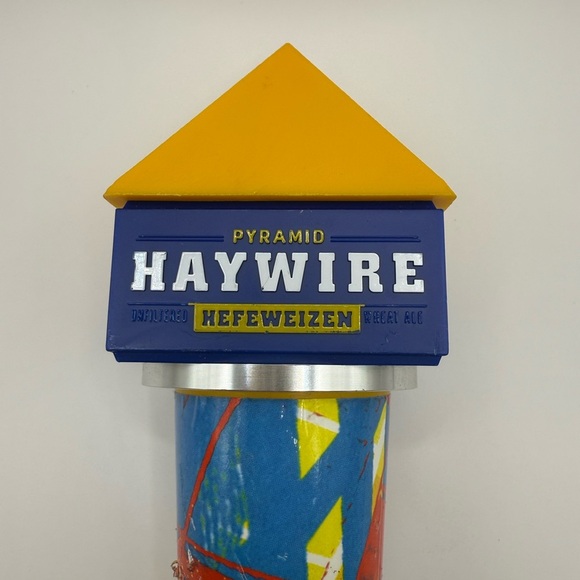 Pyramid Haywire Hefeweizen Beer Tap Handle – 12” Rare Cone Style Draft Pull - Picture 9 of 12